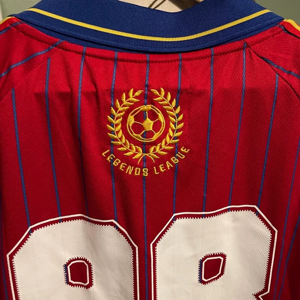 Brooklyn Cloth España Soccer Jersey Mens XL Red Pinstripe Legends League Spain